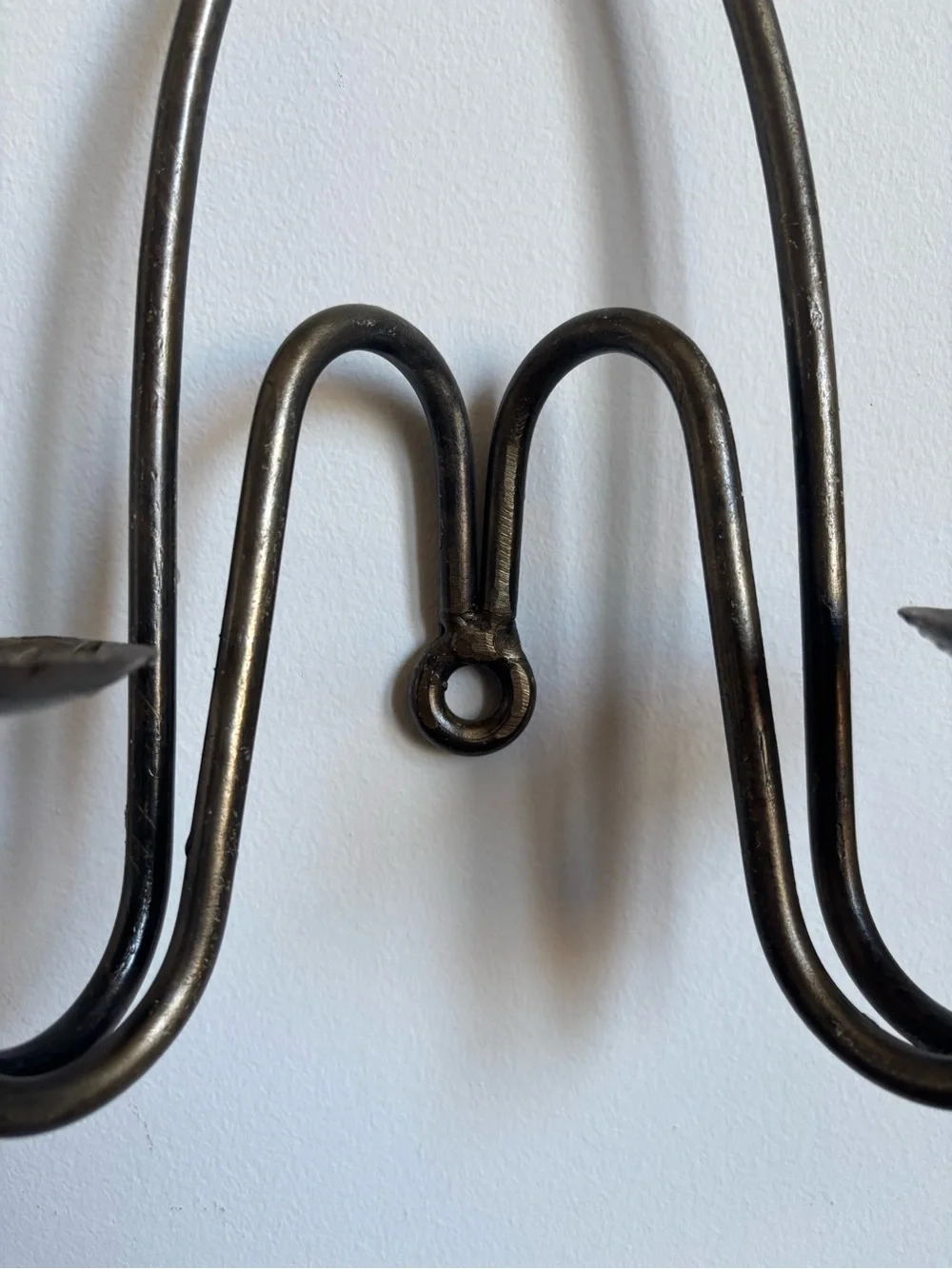 Hand-Forged Aged Metal Double Candle Wall Sconce